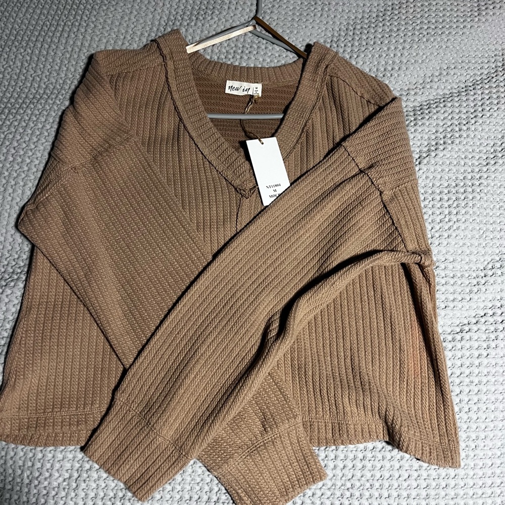 Stylish Women's V-Neck Sweater in Tan